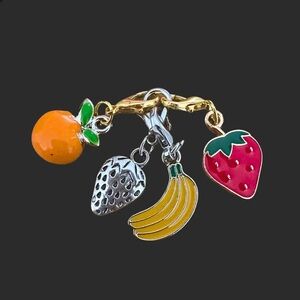 Fruit Charm Bundle with Orange, Strawberry, Banana, and Silver Berry